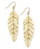 Inc International Concepts Gold-tone Feather Drop Earrings, Only At Macy's