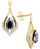 Onyx (1-1/4 Ct. T.w.) And Diamond Accent Earrings In 14k Gold