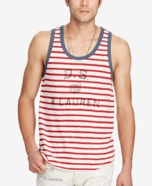 Denim & Supply Ralph Lauren Men's Stripe Graphic-print Logo Cotton Tank