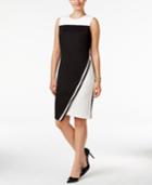 Tommy Hilfiger Colorblocked Asymmetrical Scuba Dress, Only At Macy's