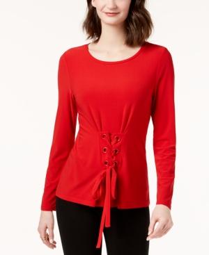I.n.c. Corset-front Top, Created For Macy's