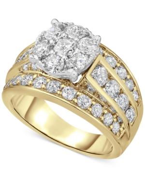 Diamond Cluster Engagement Ring (3 Ct. T.w.) In 14k Gold