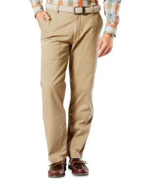 Dockers Washed Khaki Classic Fit Flat Front Pants