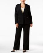 Tahari Asl Plus Size Single-button Wide-leg Pantsuit