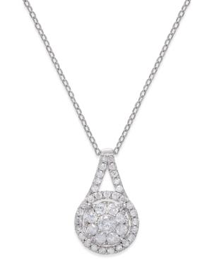 Diamond Pendant 18 Necklace (1/2 Ct. T.w.) In Sterling Silver