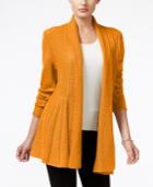 Ny Collection Ribbed Open-front Cardigan