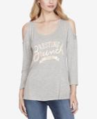Jessica Simpson Cold-shoulder Graphic Top