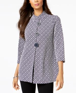 Jm Collection Printed Three-button Jacket, Created For Macy's