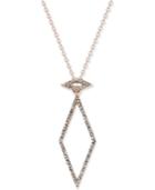 Inc International Concepts Rose Gold-tone Geometric Pave Crystal Necklace, Created For Macy's