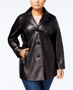 Anne Klein Plus Size Leather Topper Jacket