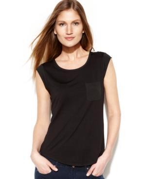 Calvin Klein Cap-sleeve Pocket Tee