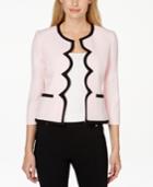 Kasper Petite Open-front Scalloped Blazer
