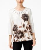 Alfred Dunner Madison Park Collection Metallic Floral-print Top