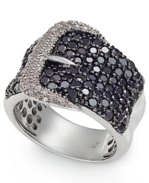 Diamond Belt Buckle Statement Ring (2 Ct. T.w.) In Sterling Silver