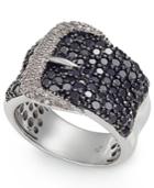 Diamond Belt Buckle Statement Ring (2 Ct. T.w.) In Sterling Silver