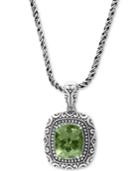 Effy Green Amethyst Ornate 18 Pendant Necklace (5-3/8 Ct. T.w.) In Sterling Silver