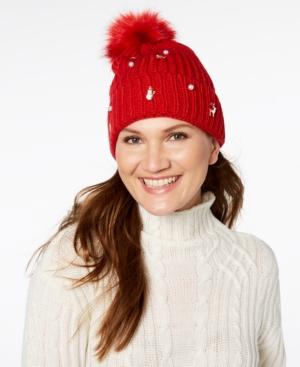Charter Club Embellished Charm Beanie, Created For Macy's