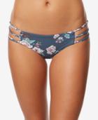 O'neill James Floral-print Macrame-side Cheeky Bikini Bottoms Women's Swimsuit