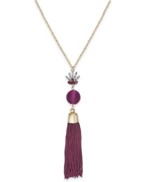 Inc International Concepts Stone And Tassel Lariat Necklace, Created For Macy's