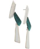 Robert Lee Morris Soho Tri-tone Sculptural Hammered Drop Earrings