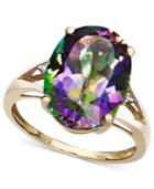 14k Gold Ring, Mystic Topaz (7-1/6 Ct. T.w.) And Diamond Accent Oval Ring