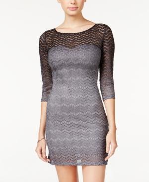 Jump Juniors' Ombre Metallic Lace Bodycon Dress