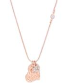 Guess Double Interlocked Heart Pave Pendant Necklace