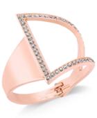 Inc International Concepts Rose Gold-tone Asymmetrical Crystal Cuff Bracelet, Only At Macy's