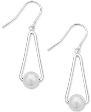 Giani Bernini Imitation Pearl Triangle Drop Earrings In Sterling Silver, Only At Macy's
