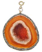 M. Haskell For Inc Gold-tone Agate And Pave Clip-on Pendant, Only At Macy's