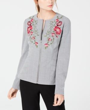 Xoxo Juniors' Embroidered Plaid Jacket