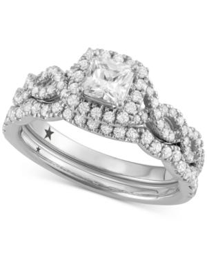 Macy's Star Signature Diamond Halo Bridal Set (1-1/4 Ct. T.w.) In 14k White Gold