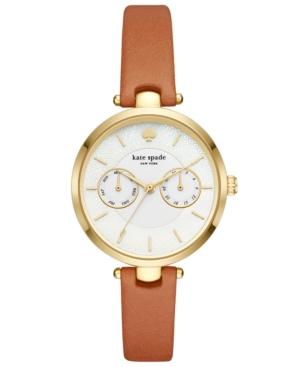 Kate Spade New York Women's Holland Luggage Leather Strap Watch 34mm