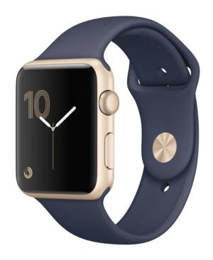 Apple Watch Series 2 42mm Gold Aluminum Case With Midnight Blue Sport Band