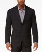Sean John Men's Classic-fit Charcoal Plaid Suit Jacket