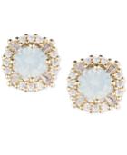 Anne Klein Gold-tone Stone And Crystal Stud Earrings