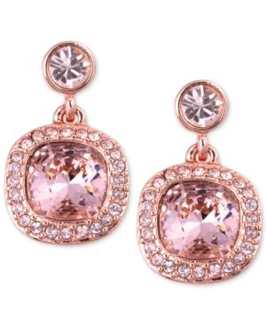 Givenchy Earrings, Rose Gold-tone Swarovski Light Pink Stone Drop Earrings