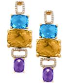 Effy Multi-stone (21-3/4 Ct. T.w.) And Diamond (1/4 Ct. T.w.) Drop Earrings In 14k Gold