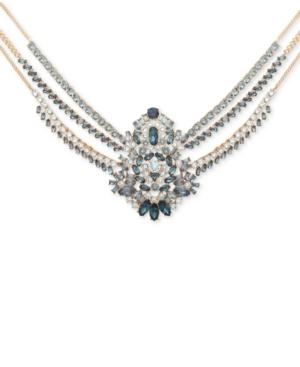 Givenchy Gold-tone Crystal Cluster Swag Collar Necklace