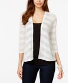 Style & Co. Petite Shadow Stripe Cardigan, Only At Macy's