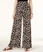 Bar Iii Giraffe-print Wide-leg Pants, Only At Macy's