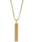 Degs & Sal Men's Vertical Bar Stealth Pendant Necklace In 14k Gold-plated Sterling Silver