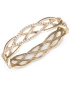 Anne Klein Gold-tone Braided-style Pave Bangle Bracelet