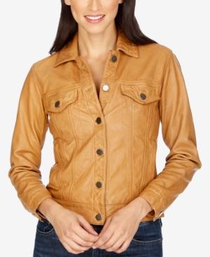 Lucky Brand Leather Trucker Jacket