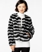 Bar Iii Striped Faux-fur Jacket, Only At Macy's