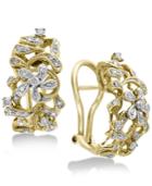 Duo By Effy Diamond Openwork Floral Drop Earrings (3/8 Ct. T.w.) In 14k Gold & White Gold