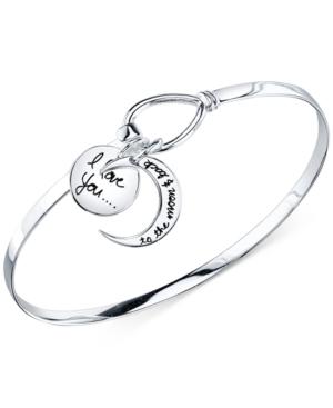 Inspirational I Love You To The Moon And Back Bangle Bracelet
