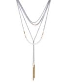 Inc International Concepts Gold-tone Mixed-media Layered Necklace, Created For Macy's