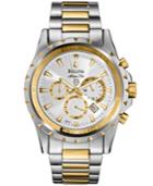 Bulova Watch, Men's Chronograph Marine Star Two-tone Stainless Steel Bracelet 42mm 98b014