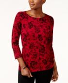 Karen Scott Printed Sweater, Created For Macy's